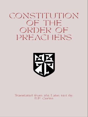 cover image of Constitution of the Order of Preachers